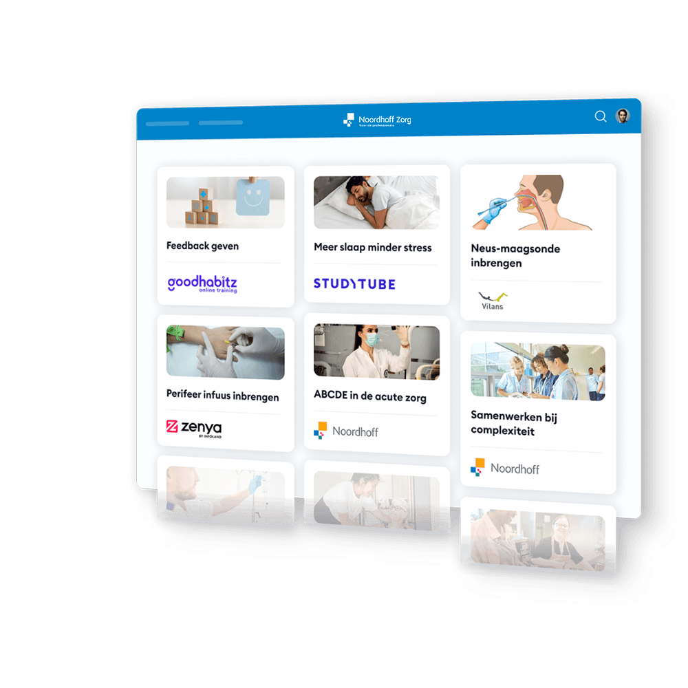 een pagina waarop partners van Noordhoff Zorg worden afgebeeld