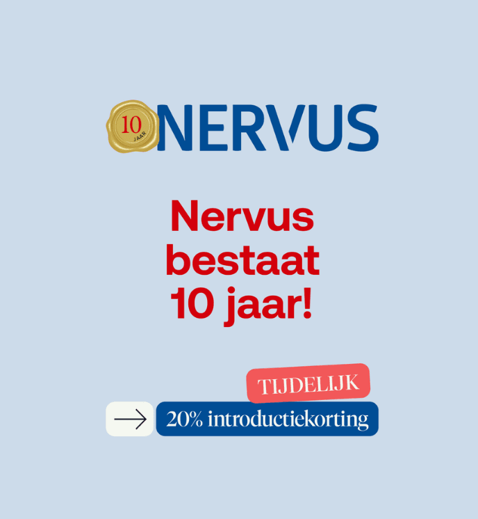 Nervus bestaat 10 jaar: tijdelijk 20% introductiekorting